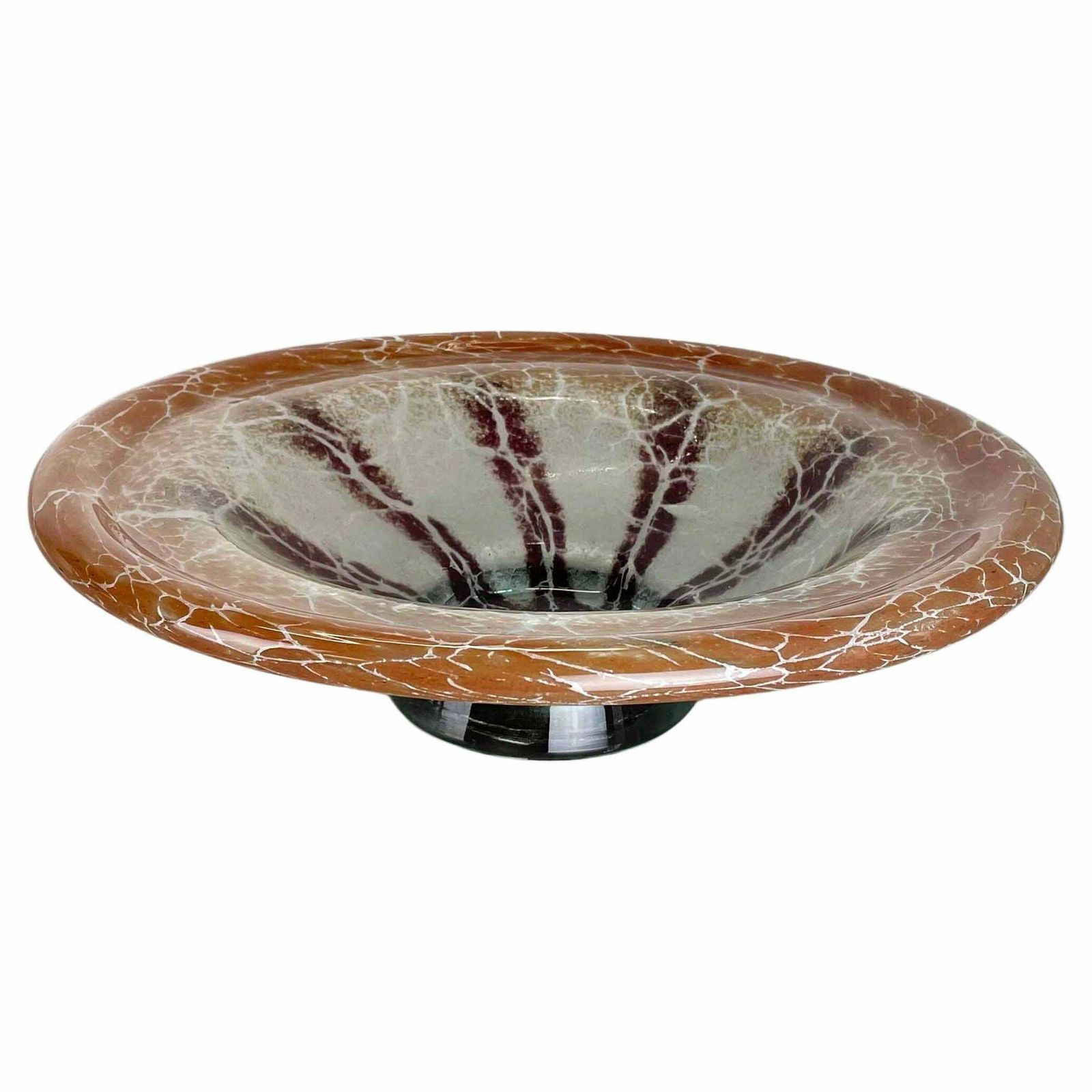 German Glass Bowl By Karl Wiedmann For Wmf Ikora, 1930s Baushaus Art Deco