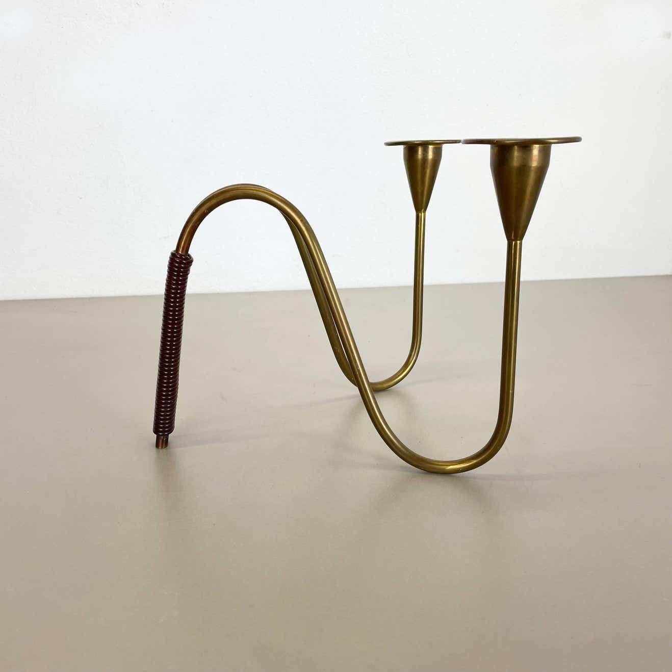 Sculptural Brass Candleholder Object By Günter Kupetz For Wmf, Germany 1950s photo furniture