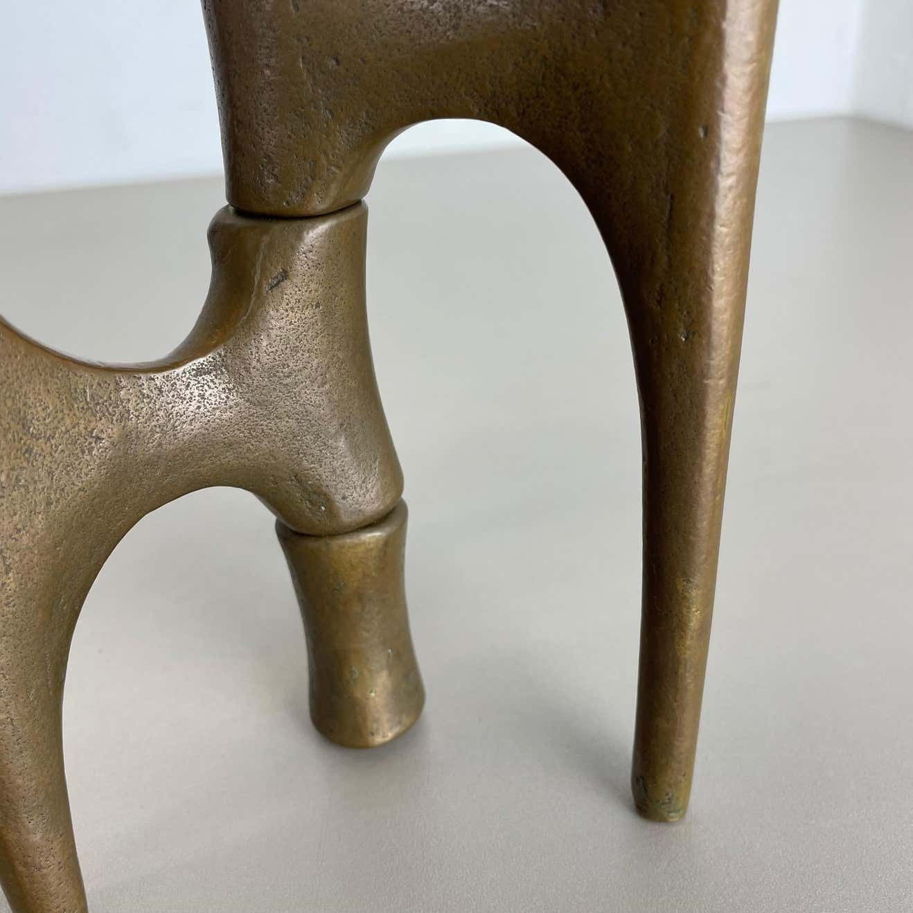 photo buy Midcentury Brutalist Bronze Tripod Candleholder By Michael Harjes, Germany 1960s