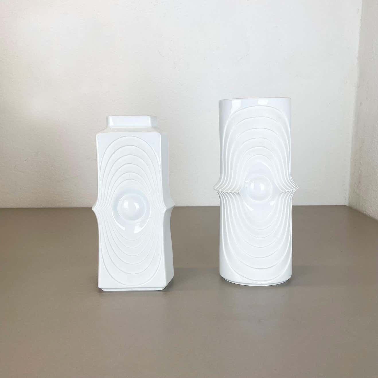 Set Of 2 Original Porcelain Op Art Vase Made By Royal Bavaria Kpm Germany, 1970s photo furniture
