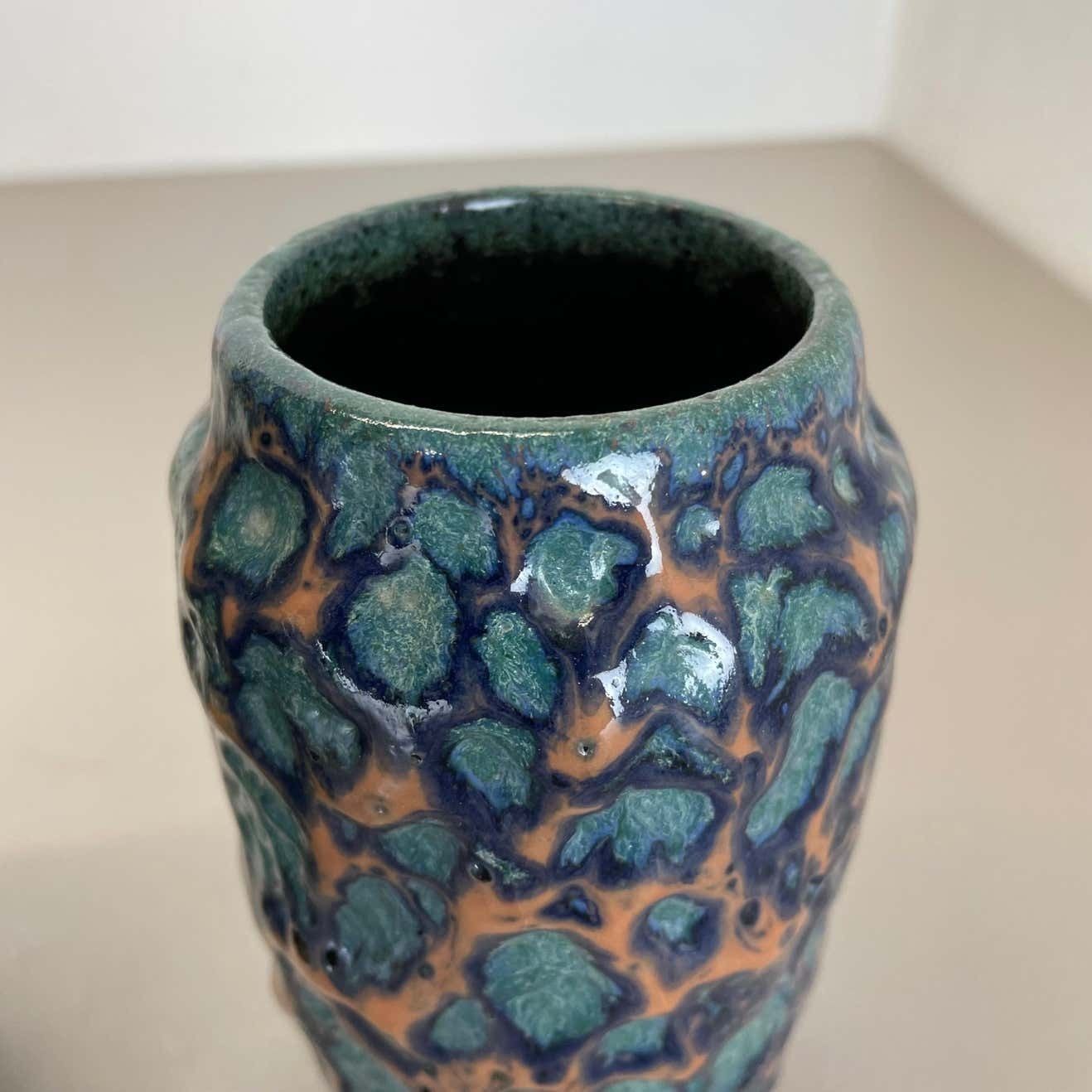 photo buy Set Of 2 Rare Super Color Crusty Fat Lava Vases By Scheurich, Germany Wgp, 1970s