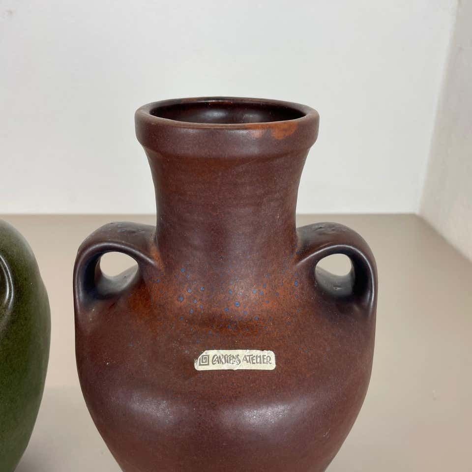 Home Decor Set Of 2 Ceramic Pottery Vase Heinz Siery Carstens Tönnieshof, Germany, 1970s photo