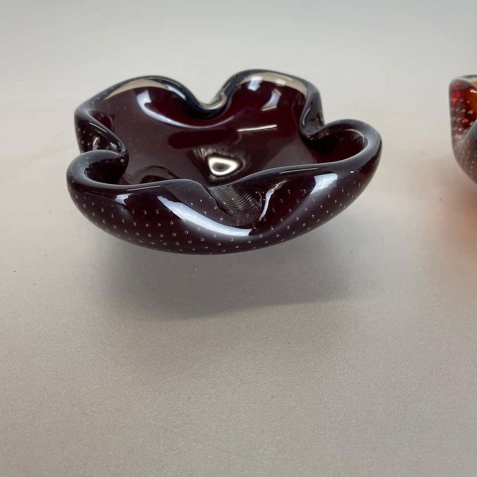 photo for sale Set Of 2 Murano Glass Bowl Shells Ashtray Element By Venini, Italy, 1970s