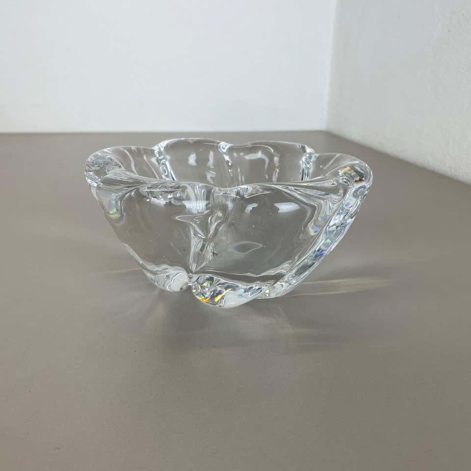 Large 2kg Floral Glass Shell Bowl Ashtray Element By Orrefors, Sweden, 1970s photo furniture