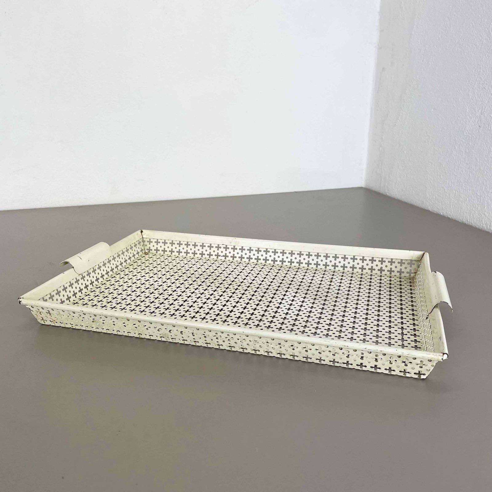 Original French Modernist Metal Tray Rigituelle By Mathieu Matégot 1950s photo furniture