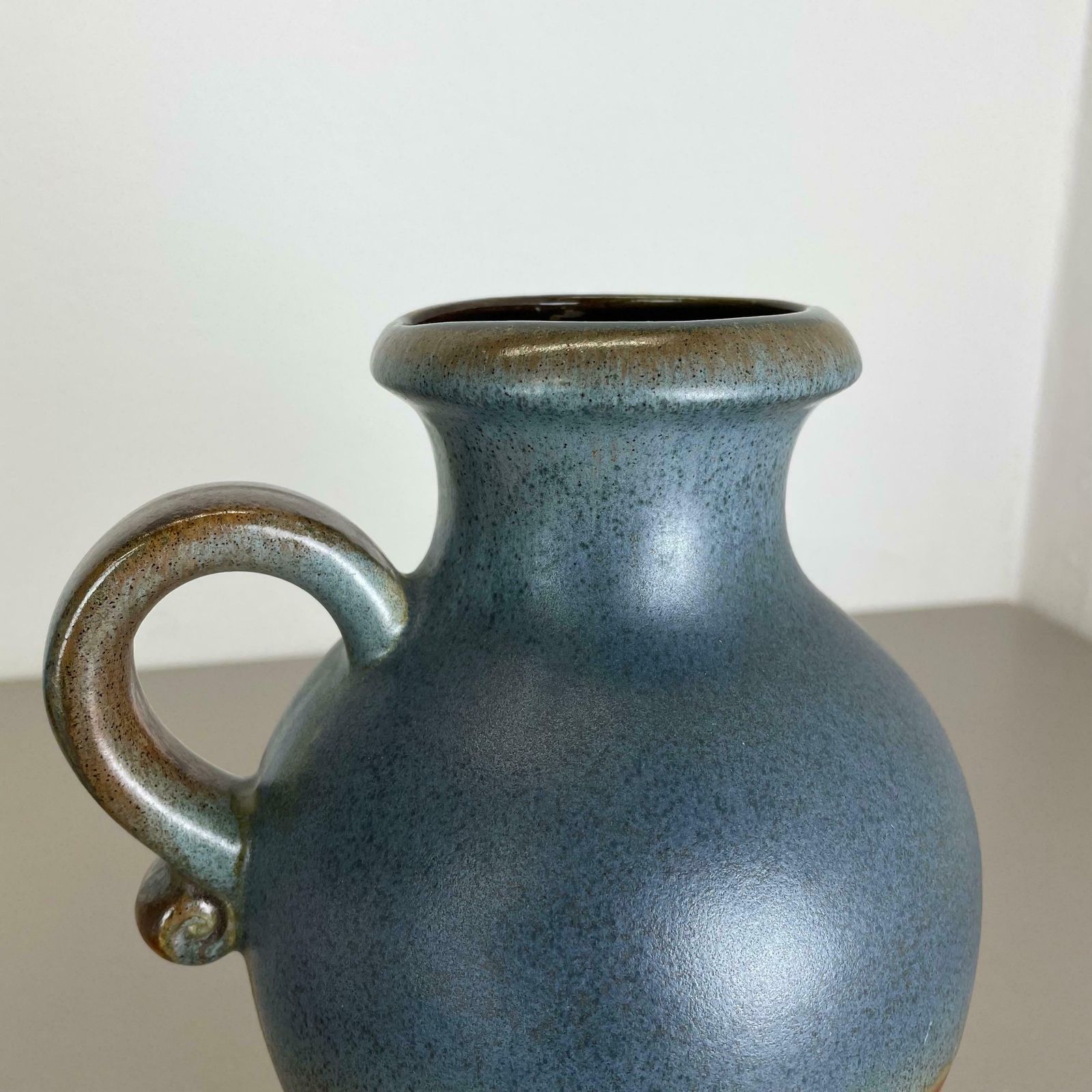 Home Decor Set Of Two Pottery Fat Lava Vases "Multi Color" By Scheurich, Germany, 1970s photo