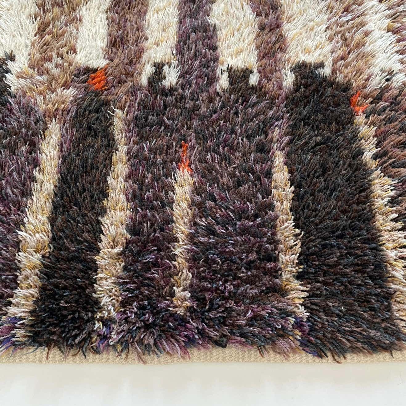 Original Abstract Scandinavian High Pile Abstract Rya Rug Carpet, Finland, 1960s photo 1309.0