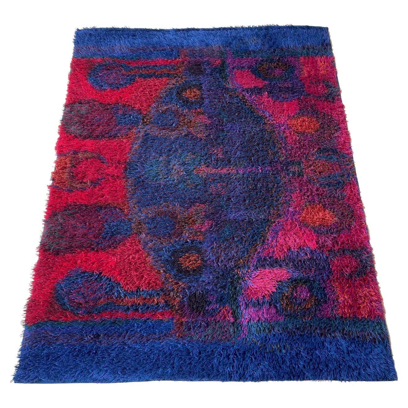 Original Scandinavian Rya Rug By Oili Mäki For Finnrya Oy Ab, Finland