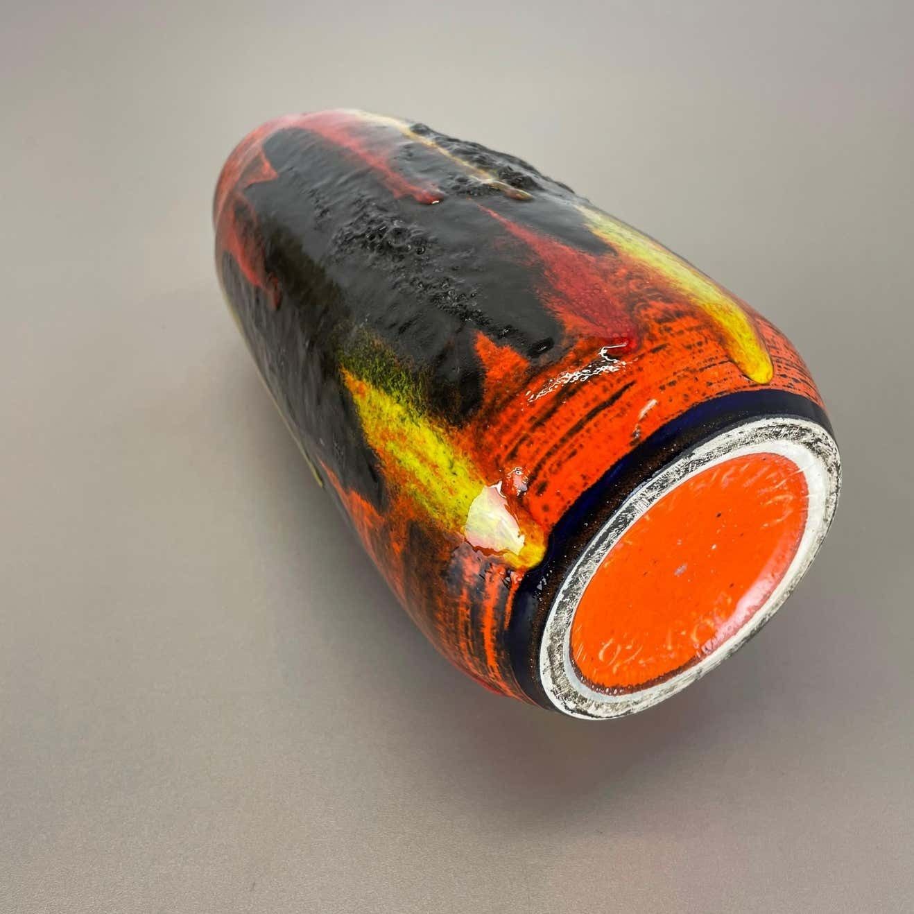 photo vintage Rare Super Color Fat Lava Multi Color Vase Scheurich, Germany Wgp, 1970s