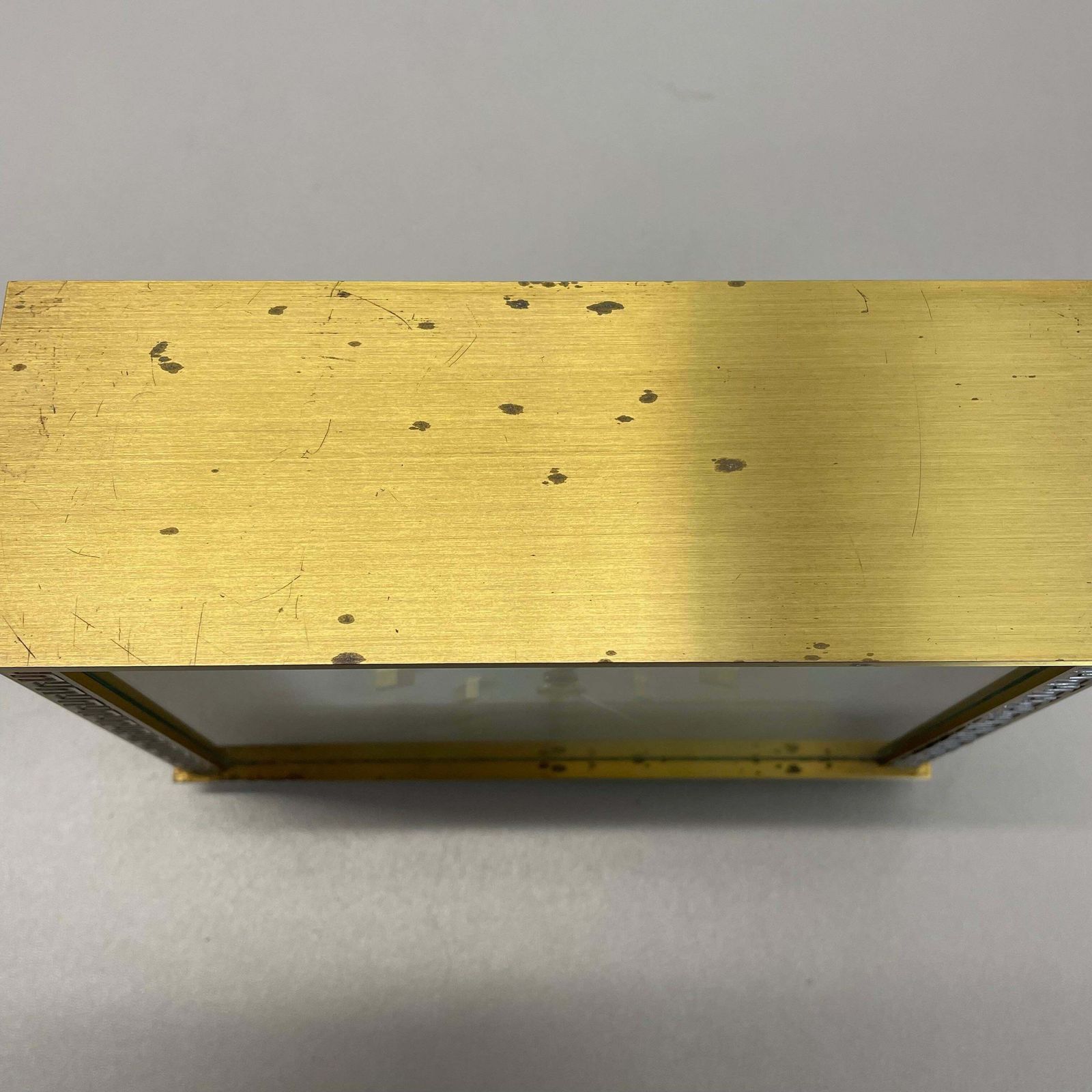 Vintage Modernist Metal Brass Table Clock By Diehl Dilectron, Germany 1960s photo vintage
