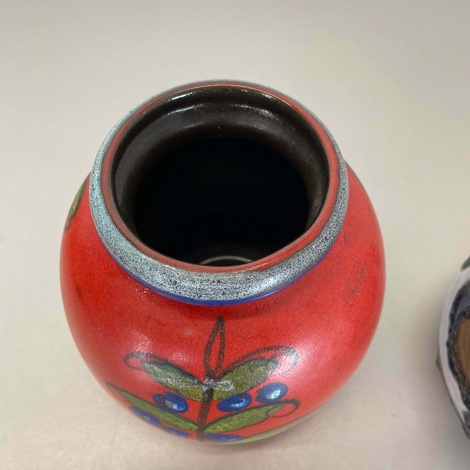 photo furniture Set Of Two Pottery Fat Lava Vases "Multi Color" By Scheurich, Germany, 1970s