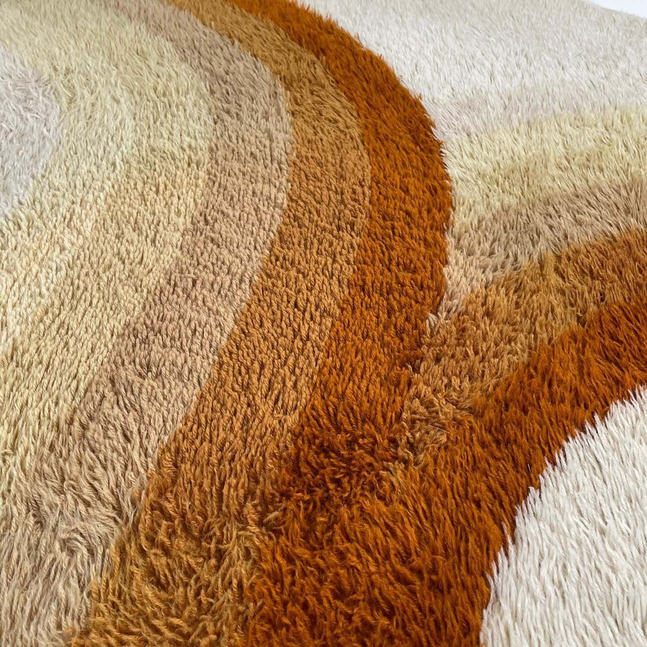 photo buy Extra Large 1970s Modernist Multi Color High Pile Rya Rug By Desso, Netherlands