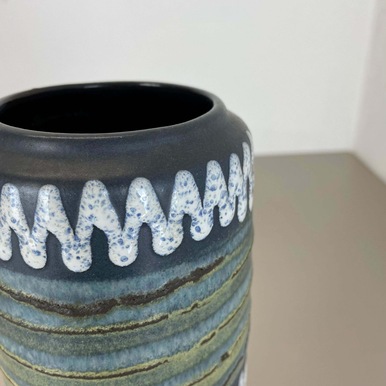 Rare Prototpye Glaze Fat Lava Multi Colour Vase Scheurich Germany Wgp 1970s photo vinterior
