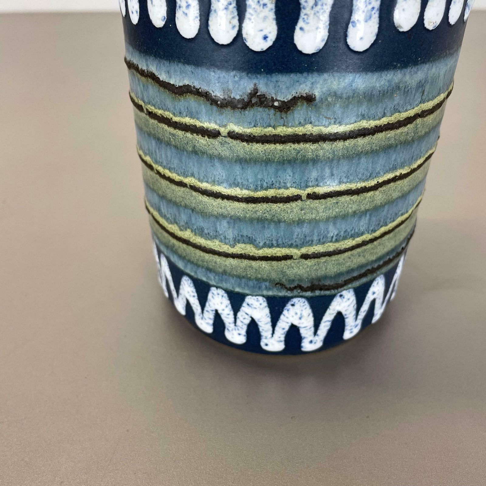 Rare Prototpye Glaze Fat Lava Multi Colour Vase Scheurich Germany Wgp 1970s photo vintage
