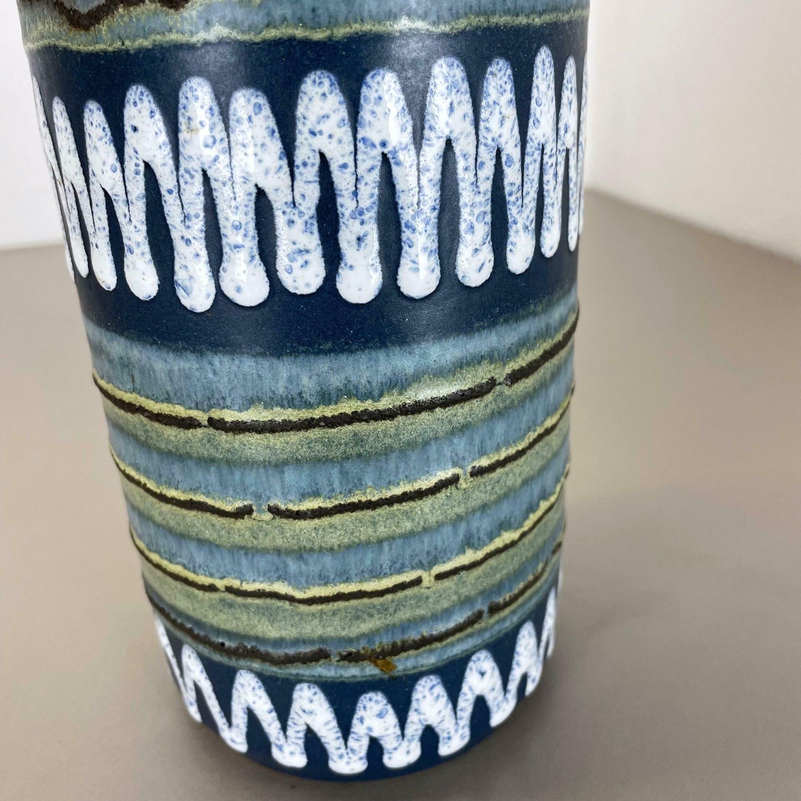 photo for sale Rare Prototpye Glaze Fat Lava Multi Colour Vase Scheurich Germany Wgp 1970s