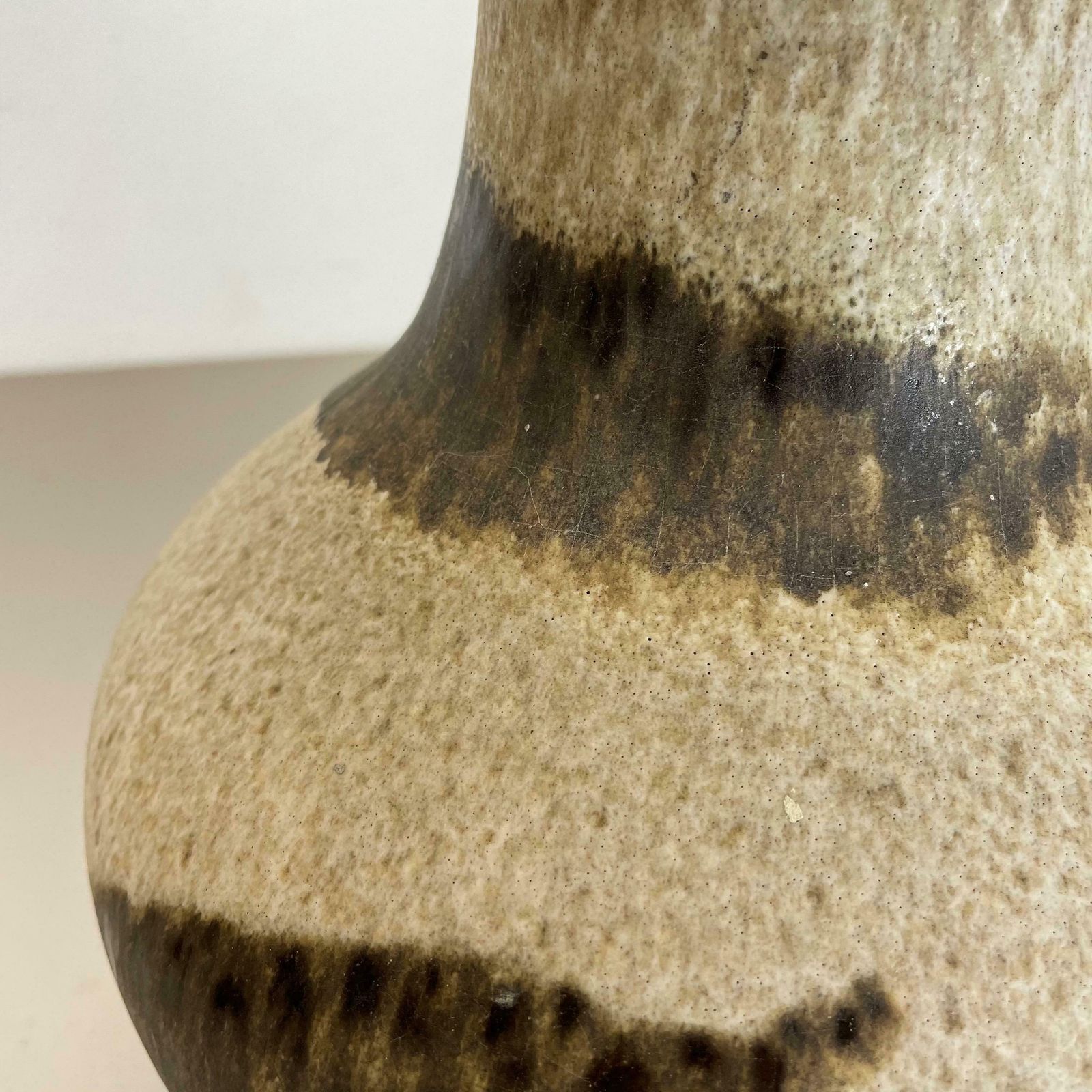 photo vinterior Set Of Two Pottery Fat Lava Vases Multi Colour By Scheurich Germany 1970s