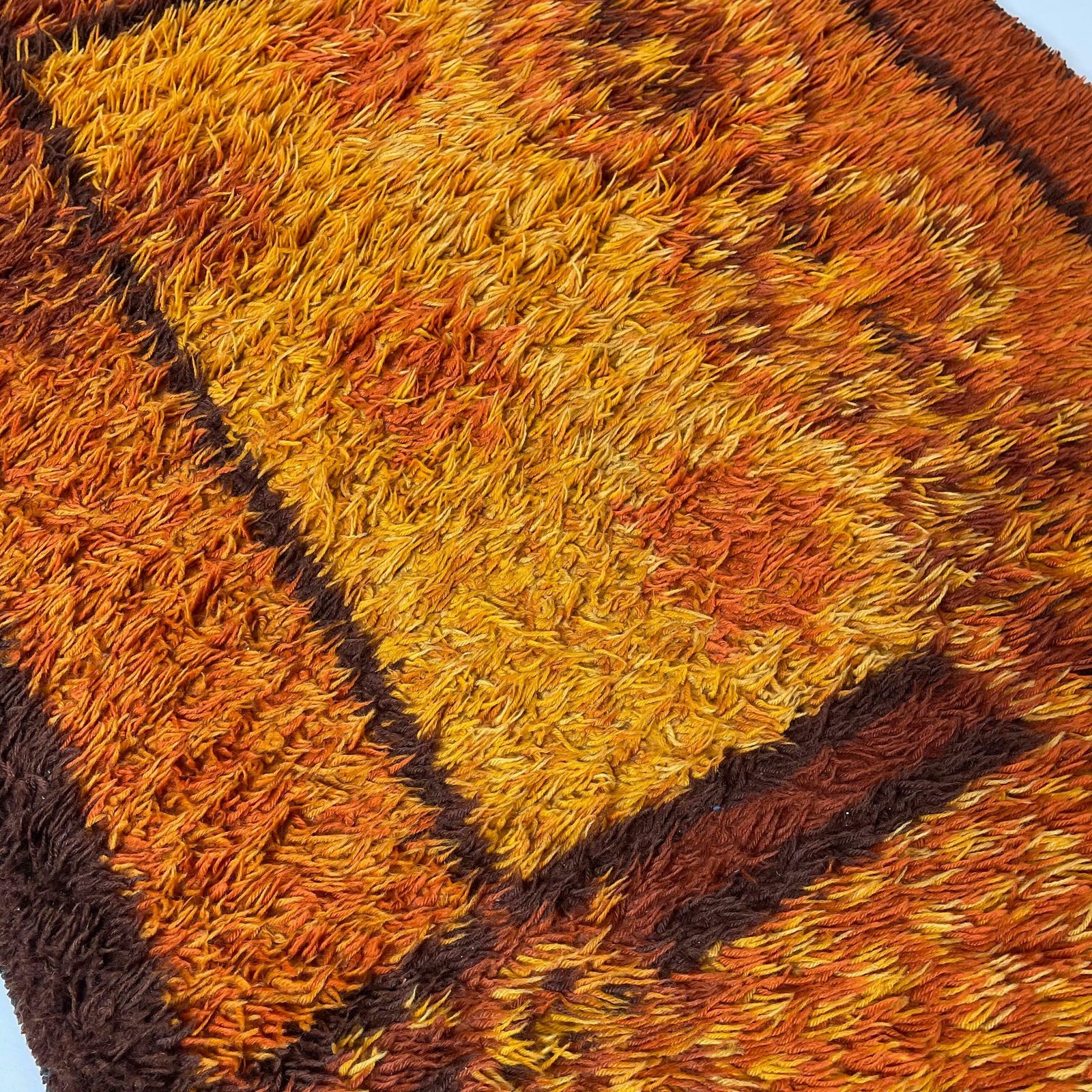 photo vinterior Original Scandinavian Square Pattern Rya Rug By Ege Taepper, 1960s, Denmark