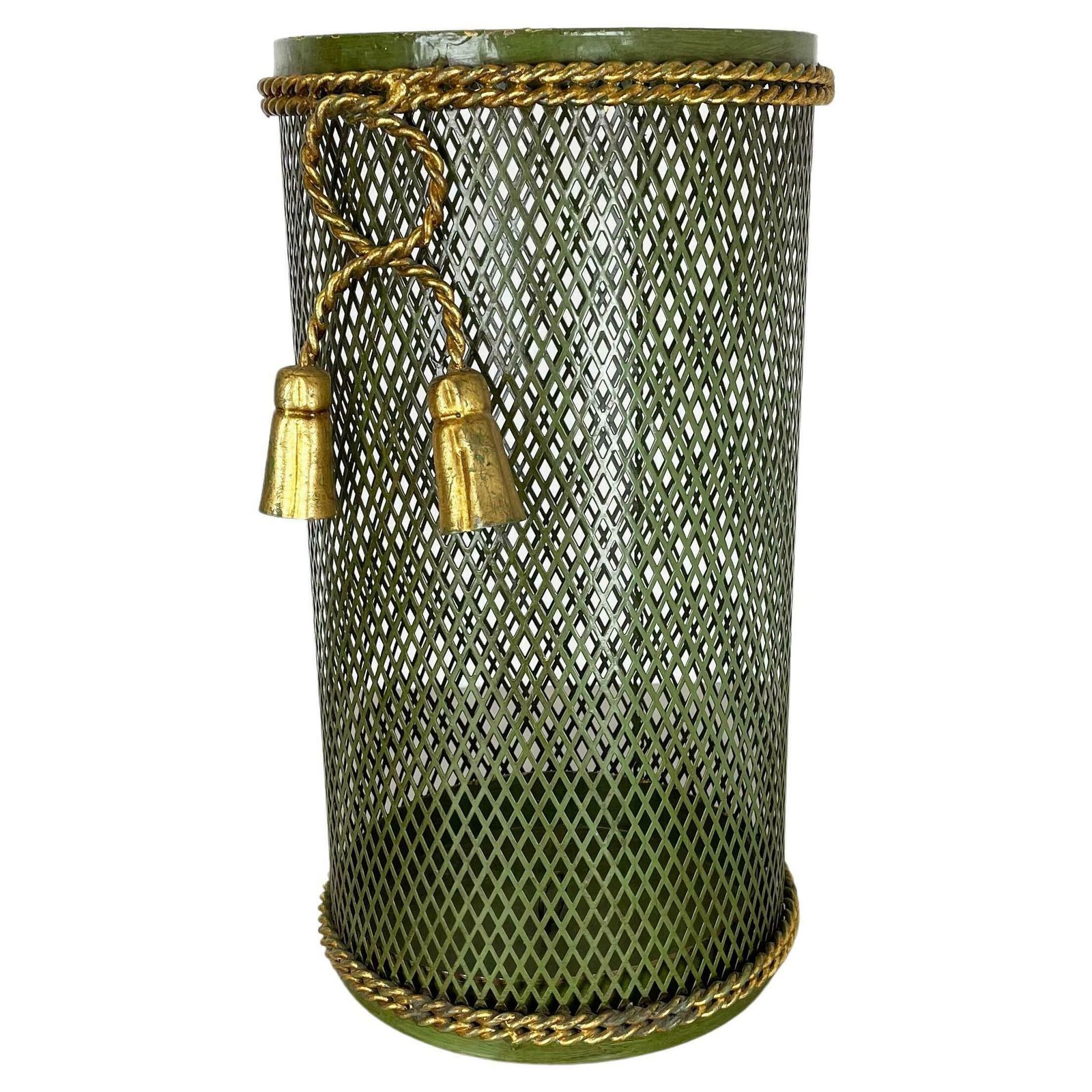 Hollywood Regency Gilded Metal Umbrella Stand By Li Puma, Firenze, Italy, 1950s