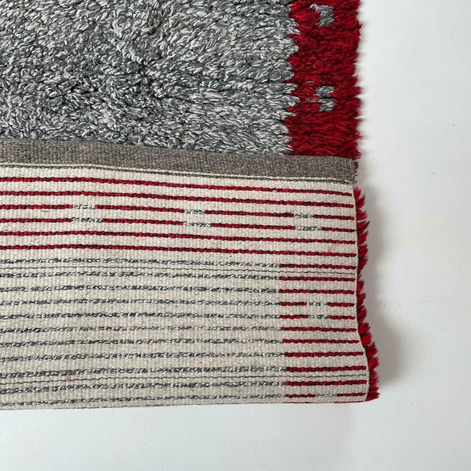 photo buy Abstract Scandinavian High Pile Abstract Rya Rug Carpet Sweden 1960s