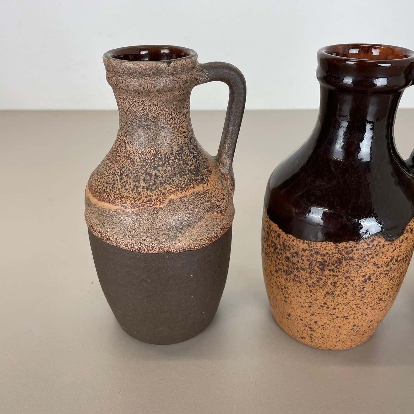 Set Of Three Pottery Fat Lava "Supercolor" Vases Made By Marei, Germany, 1970 photo Home Decor