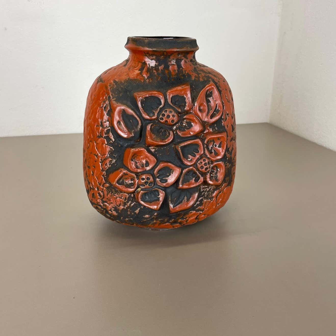 Fat Lava Ceramic Pottery Vase Heinz Siery Carstens Tönnieshof, Germany, 1970s photo for sale