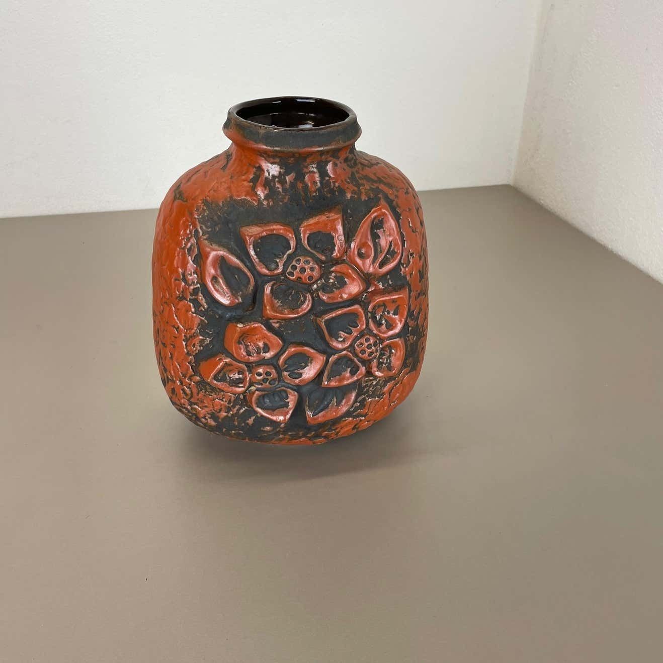 Fat Lava Ceramic Pottery Vase Heinz Siery Carstens Tönnieshof, Germany, 1970s photo Home Decor
