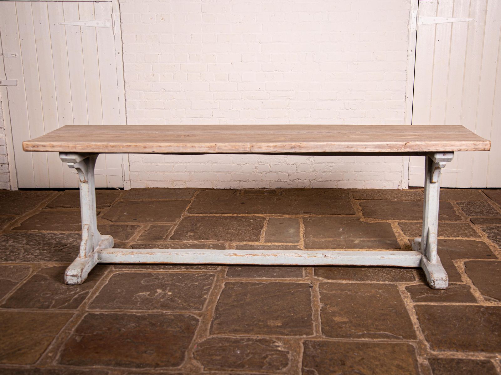 English Painted Trestle Table, 1800s