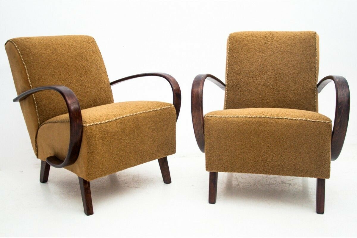 A Pair Of Art Deco Armchairs By J. Halabala From The 1930s Czech Republic photo furniture