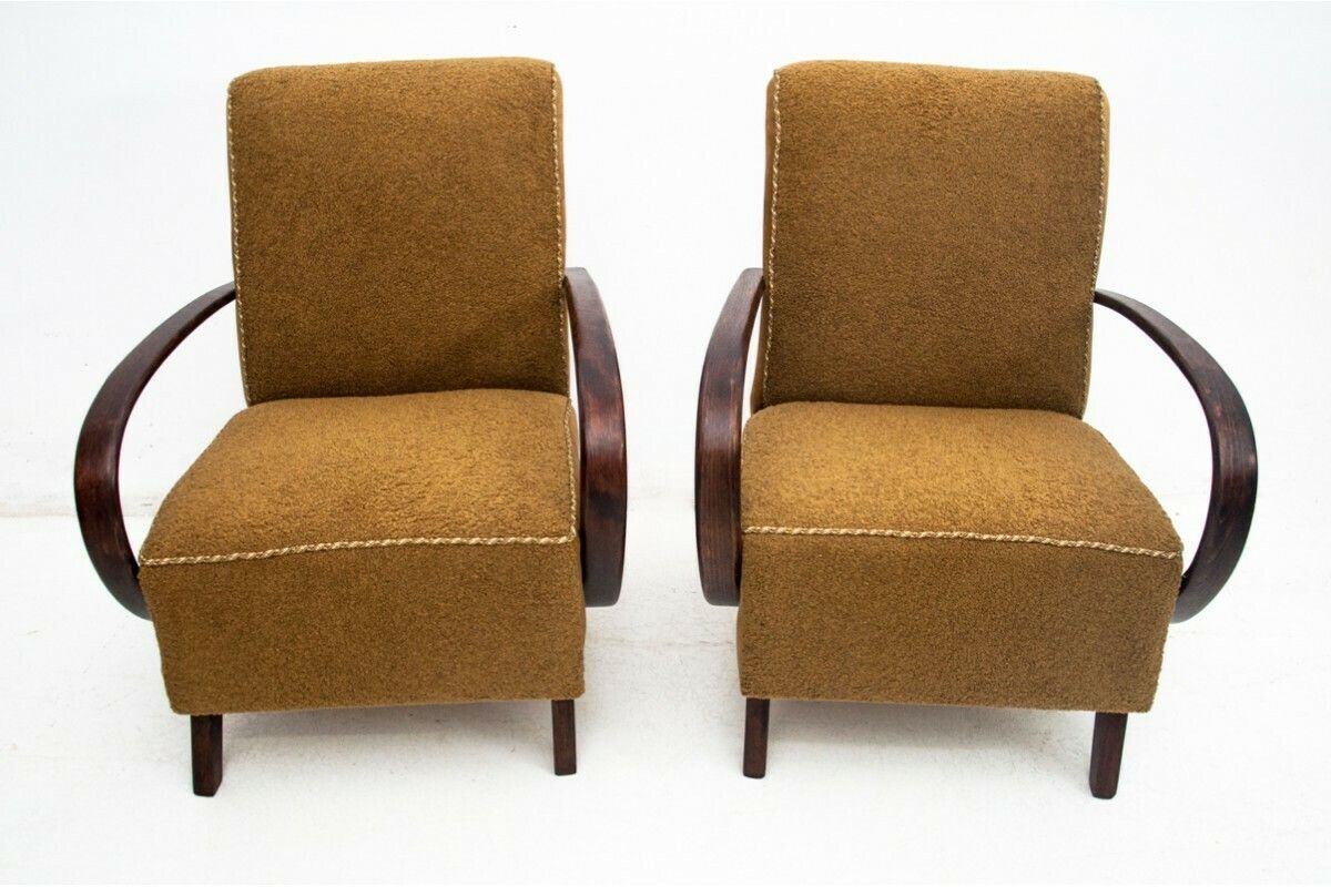 A Pair Of Art Deco Armchairs By J. Halabala From The 1930s Czech Republic photo for sale