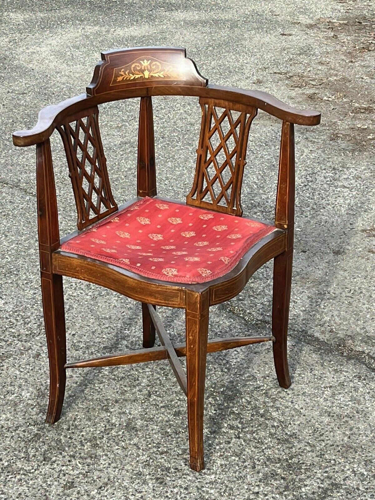 Antique Inlaid Mahogany Armchair photo furniture
