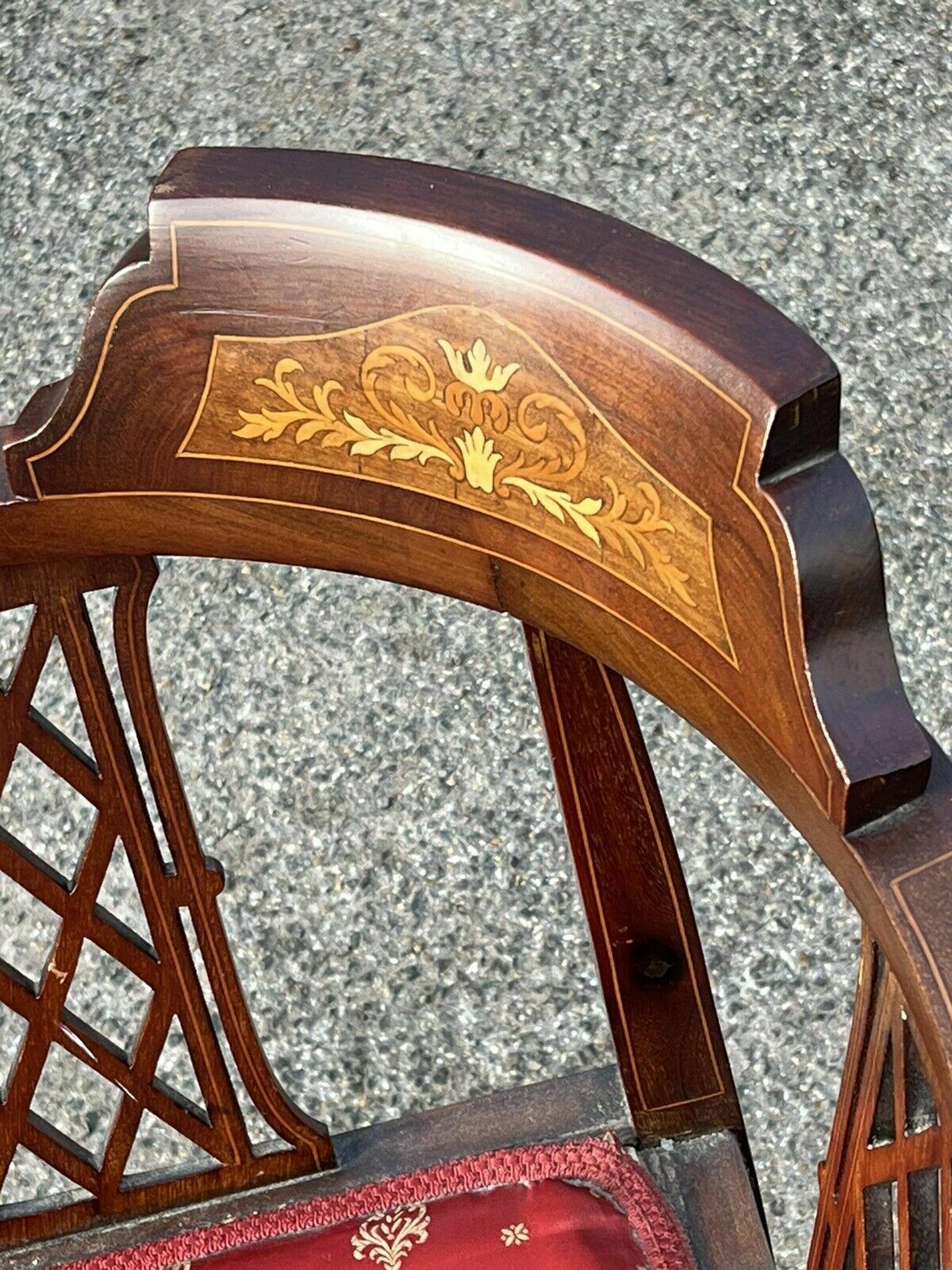 Antique Inlaid Mahogany Armchair photo for sale