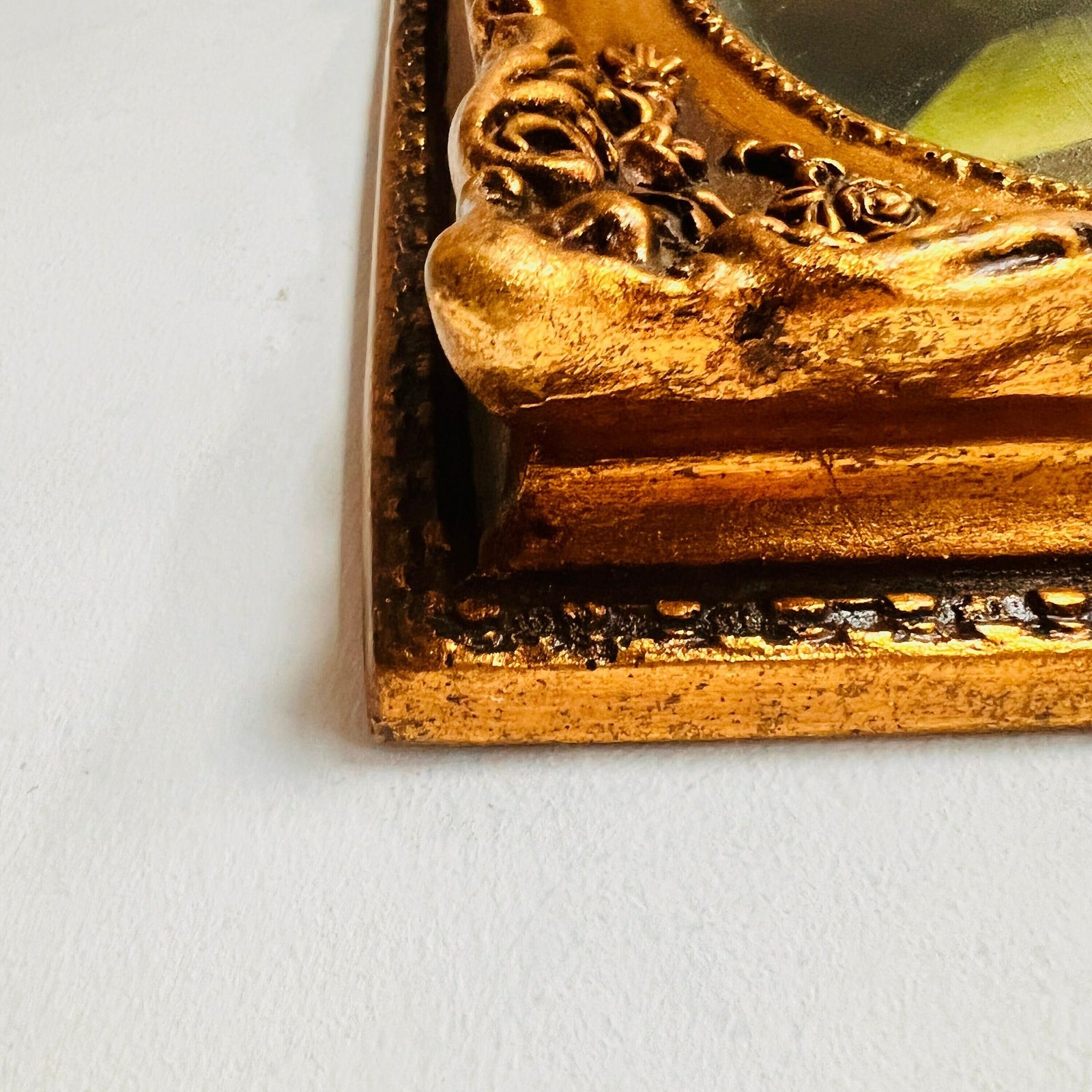 Gorgeous Old Hand Painting On Wood, Golden Frame, Home Decor, Wall Hanging, Interior Design photo buy