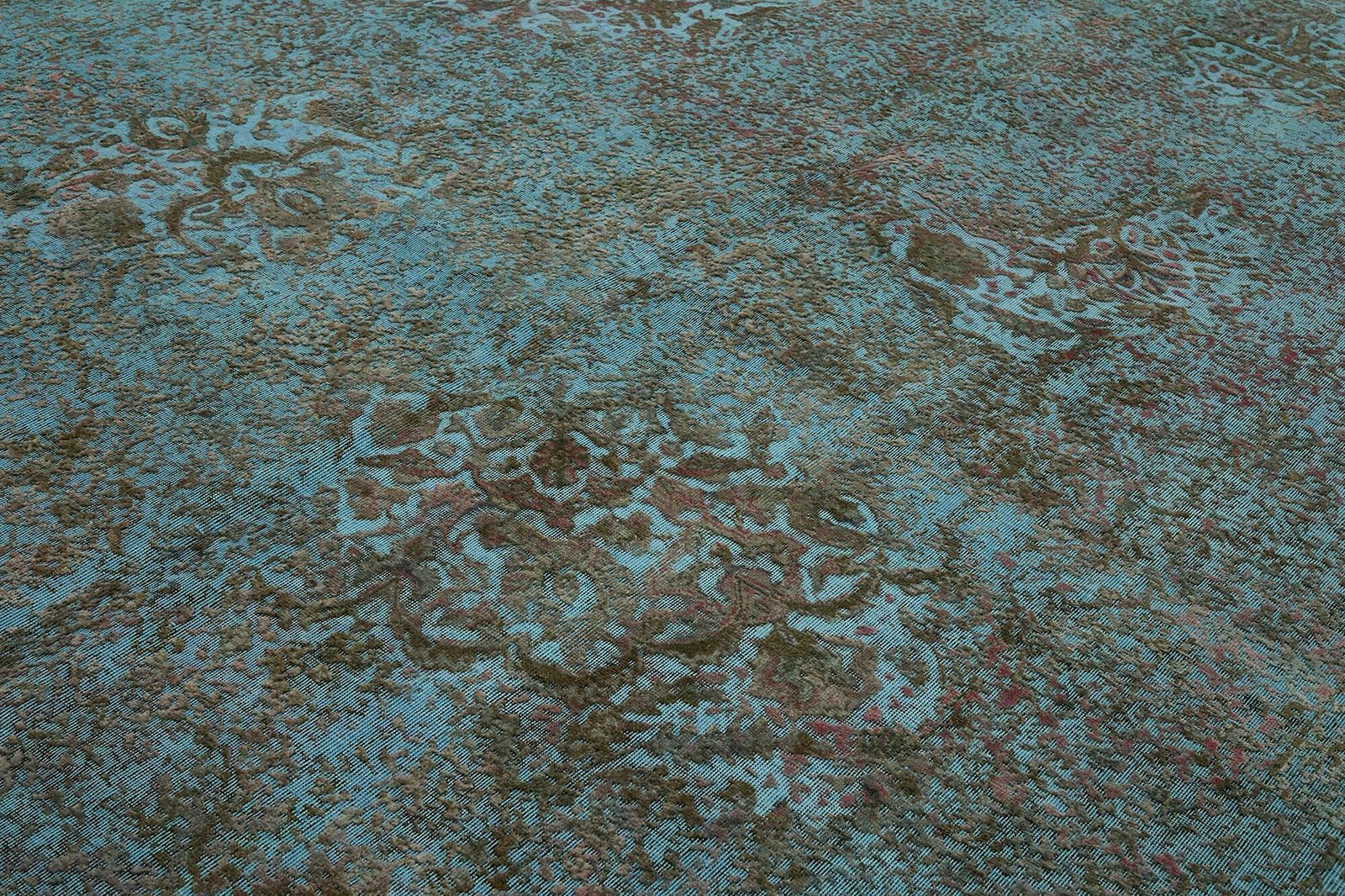 Handmade Blue 380 X 294 Cm Over Dyed Large Area Rug photo Textiles