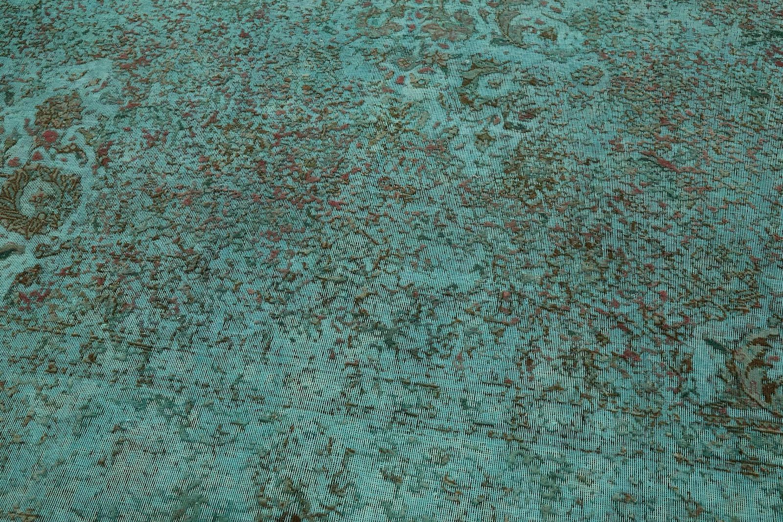 Handmade 356 X 240 Cm Turquoise Over Dyed Large Area Rug photo furniture