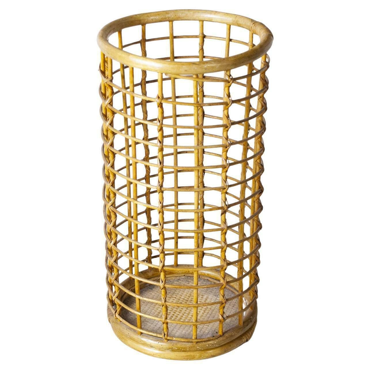 Italian Mid Century Bamboo Umbrella Stand From The Sixties