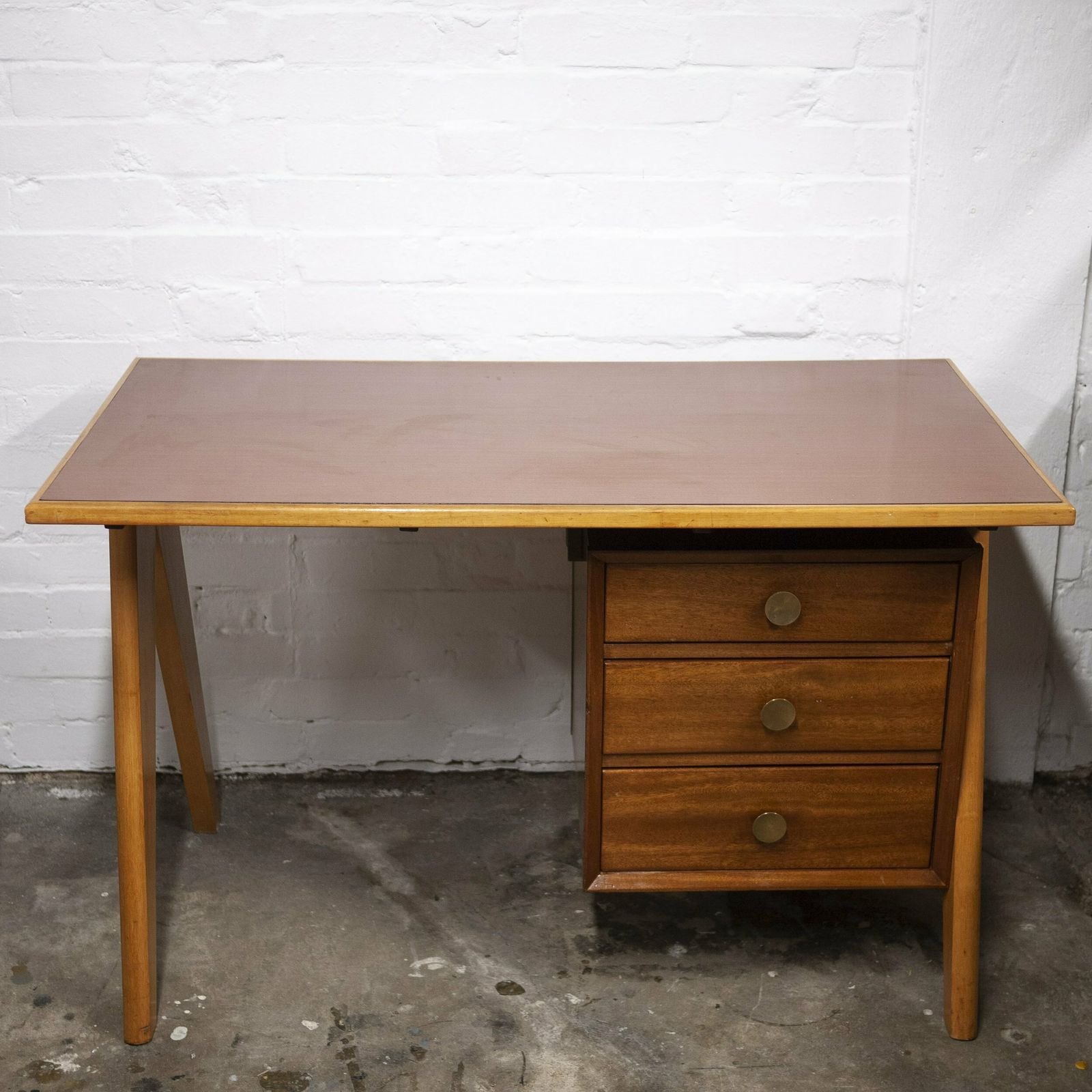 Mid Century Teak Desk With Formica Top, 1960s photo buy