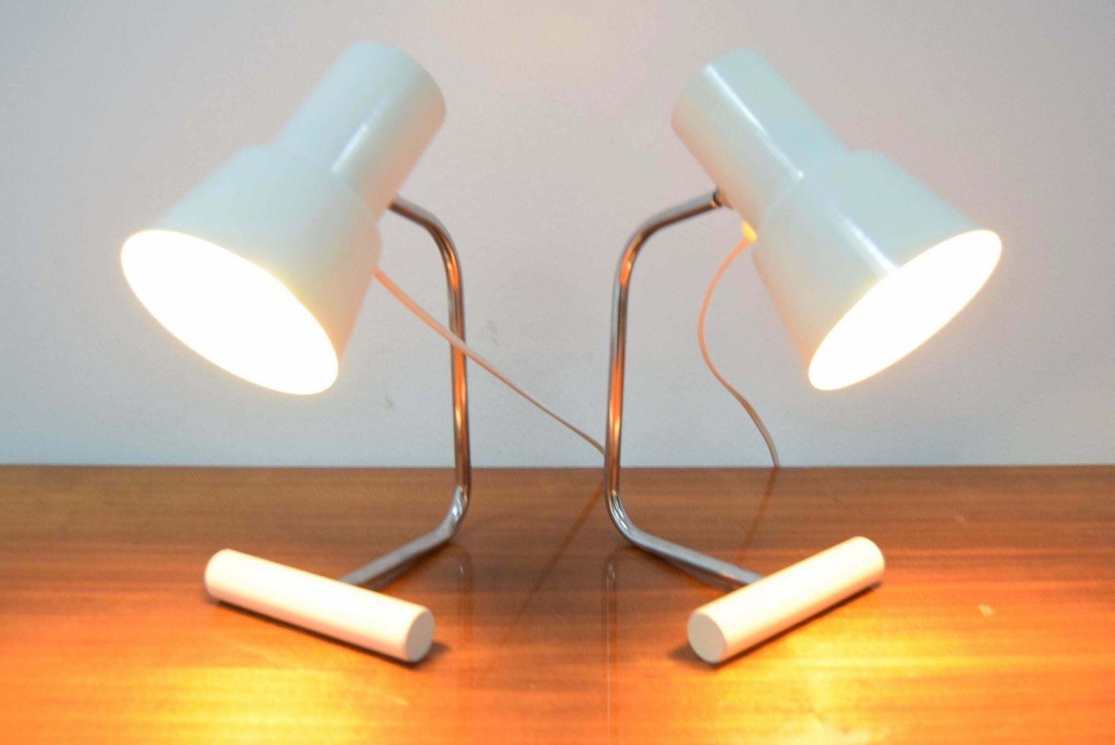 Lighting Pair Of Mid Century Table Lamps By Josef Hurka For Napako,1970's. photo