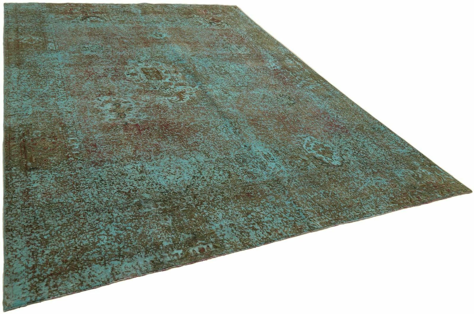 Handmade Turquoise 375 X 290 Cm Over Dyed Large Area Rug photo furniture