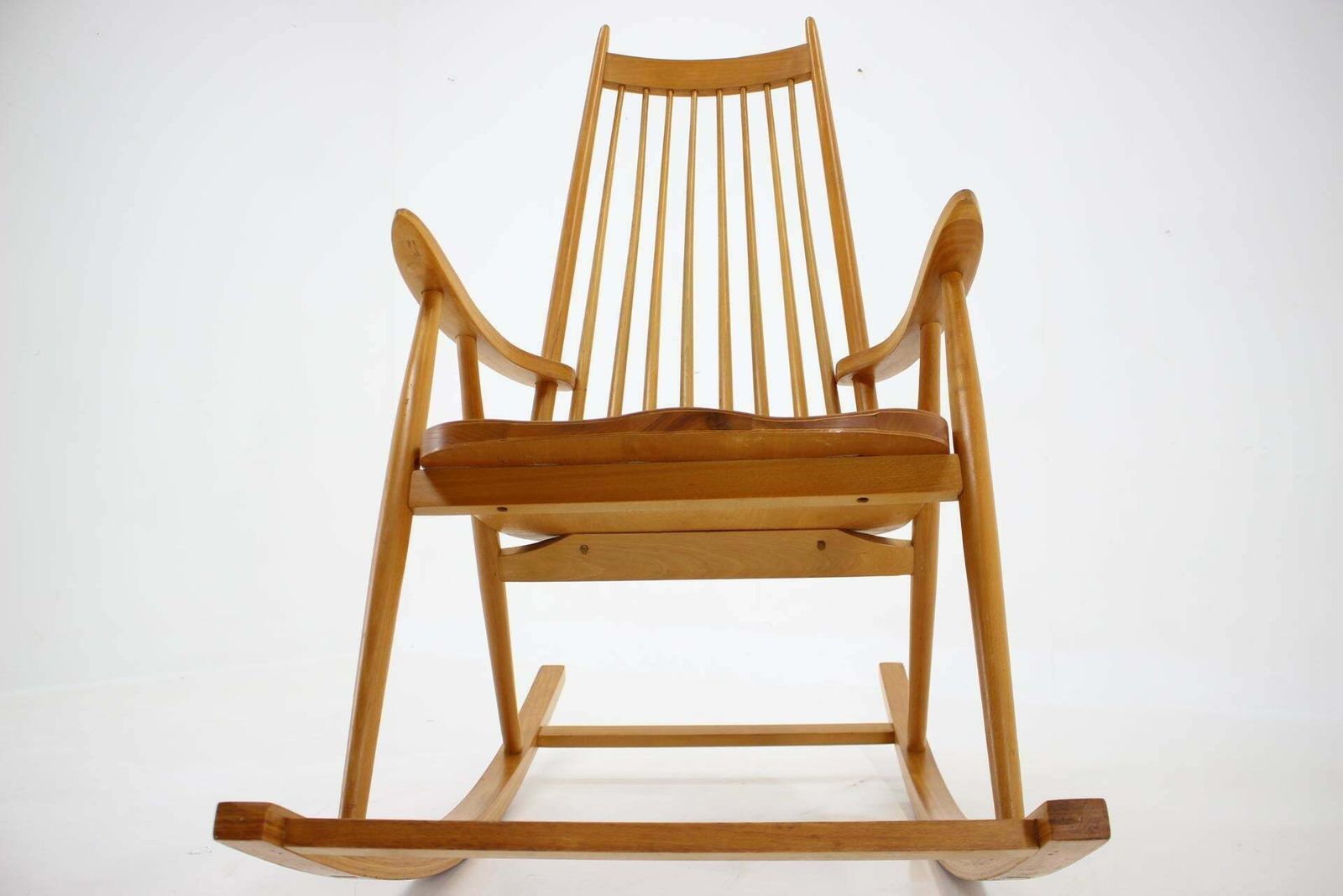Furniture 1960s Varjosen Puunjalostus Beech Rocking Chair For Uusikylä,Finland photo