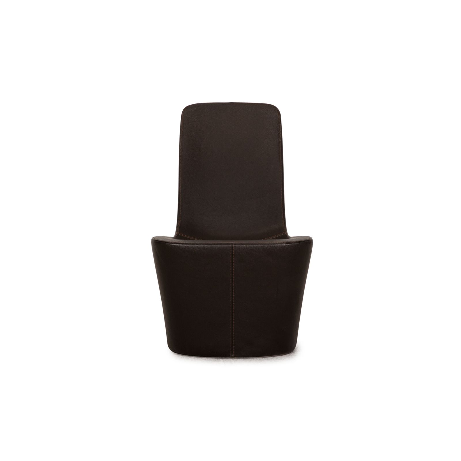 Fauteuil Vitra Monopod en cuir brun foncé photo buy