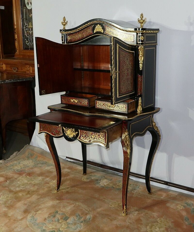 Small Cabinet In Boulle Marquetry, Napoleon III, 19th Century photo furniture