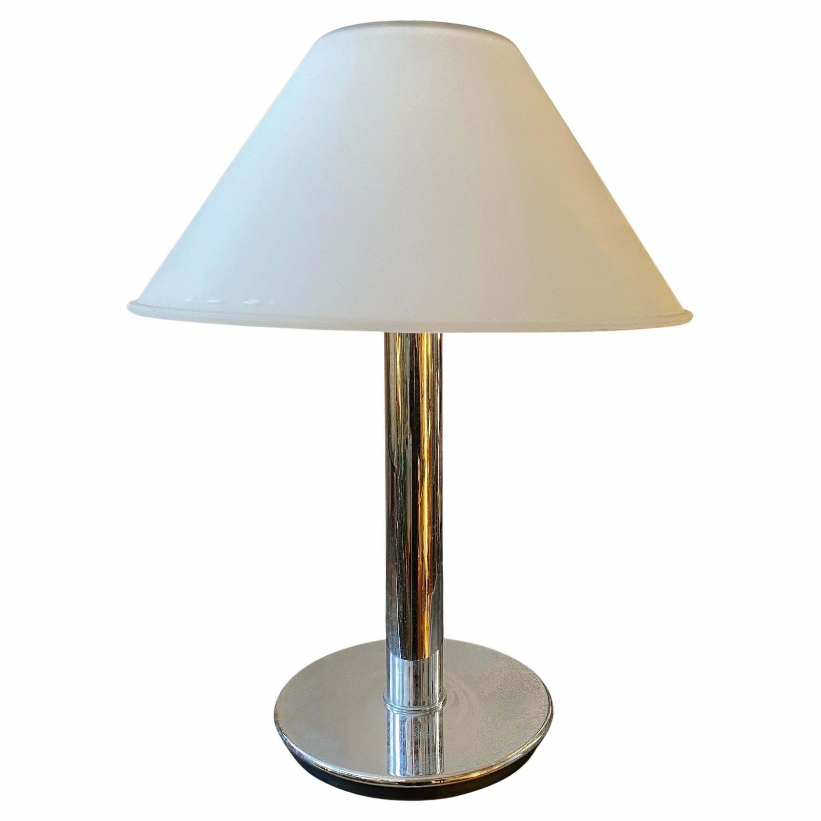 1990s Glashutte Limburg Modernist Metal And Glass Table Lamp
