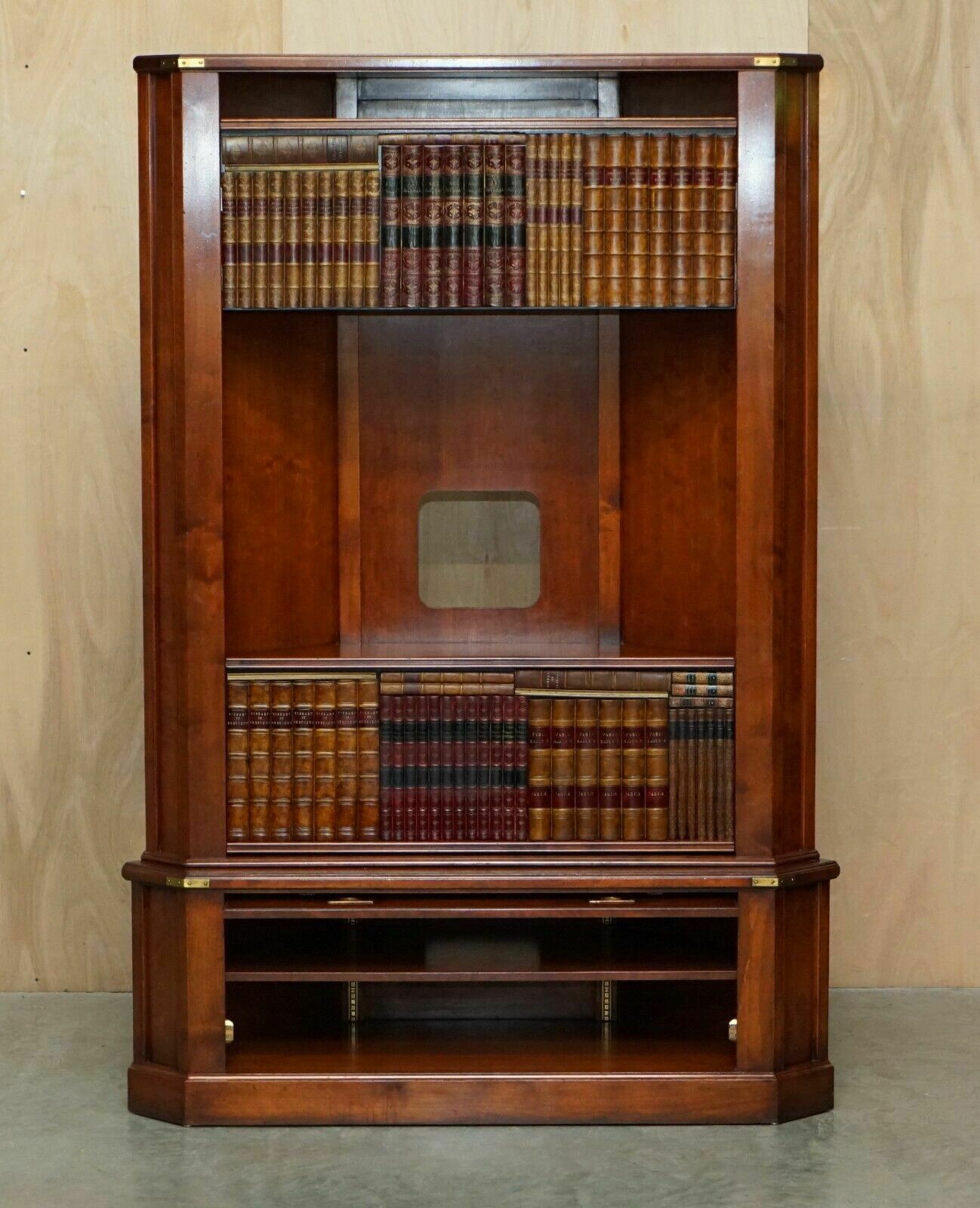 photo buy 1 Of 2 Harrods London Kennedy Mahogany Bookcase Home Bar Cabinet Faux Books