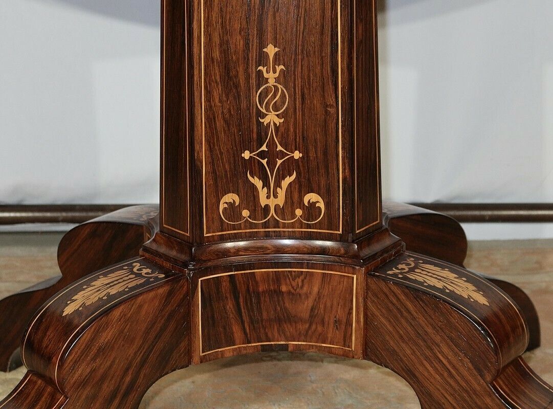 Furniture Oval Rosewood Pedestal Table, Charles X Period, Early 19th Century photo