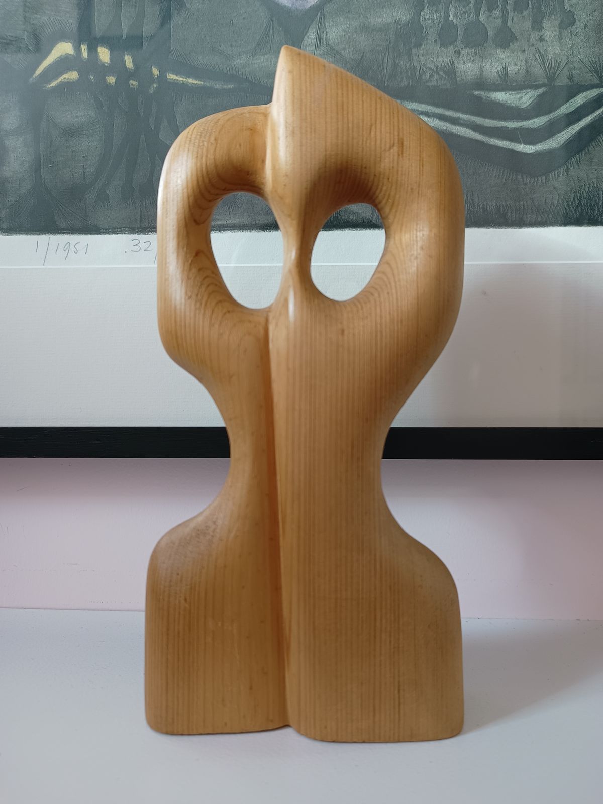 Set Of 4 Mcm Carved Wooden Sculptures Signed And Dated By Artist British 1970s Brian Wilsher Style photo for sale
