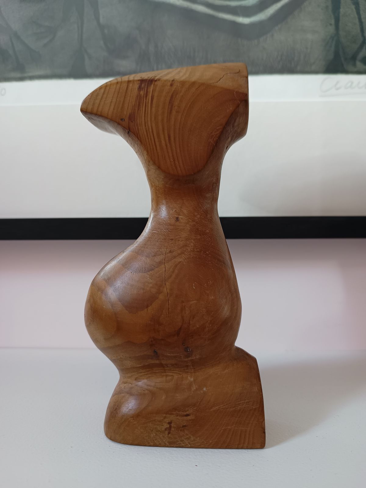 Art Set Of 4 Mcm Carved Wooden Sculptures Signed And Dated By Artist British 1970s Brian Wilsher Style photo