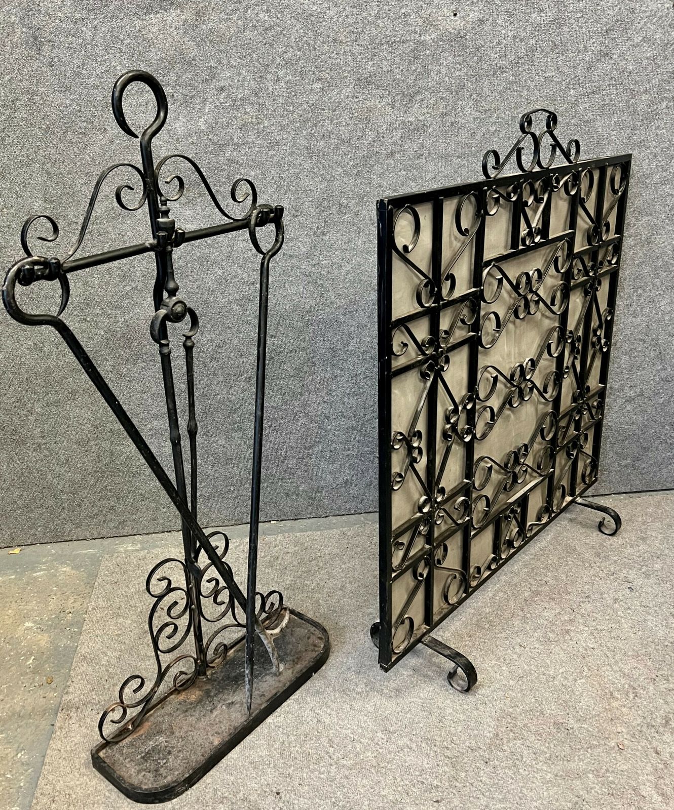 Large Country House Fire Screen And Companion Set photo Home Fixtures