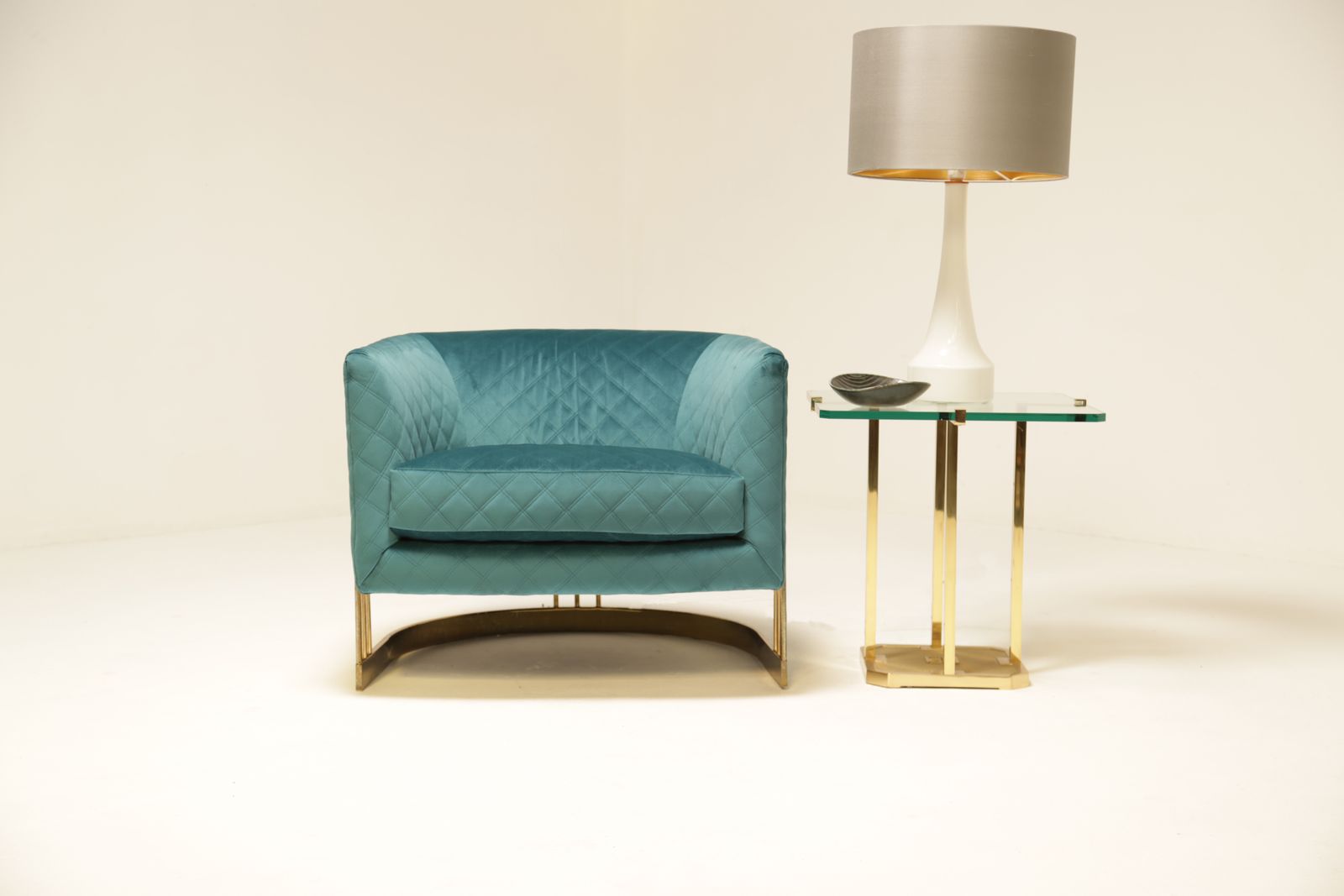 photo furniture Mid Century Brass Plated Tub Chair