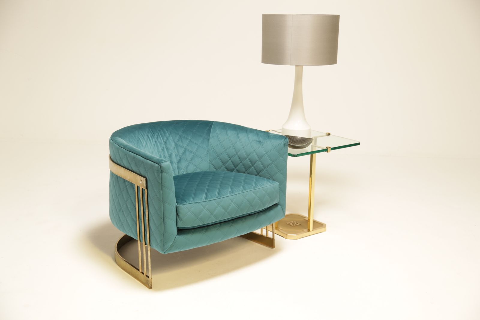Furniture Mid Century Brass Plated Tub Chair photo