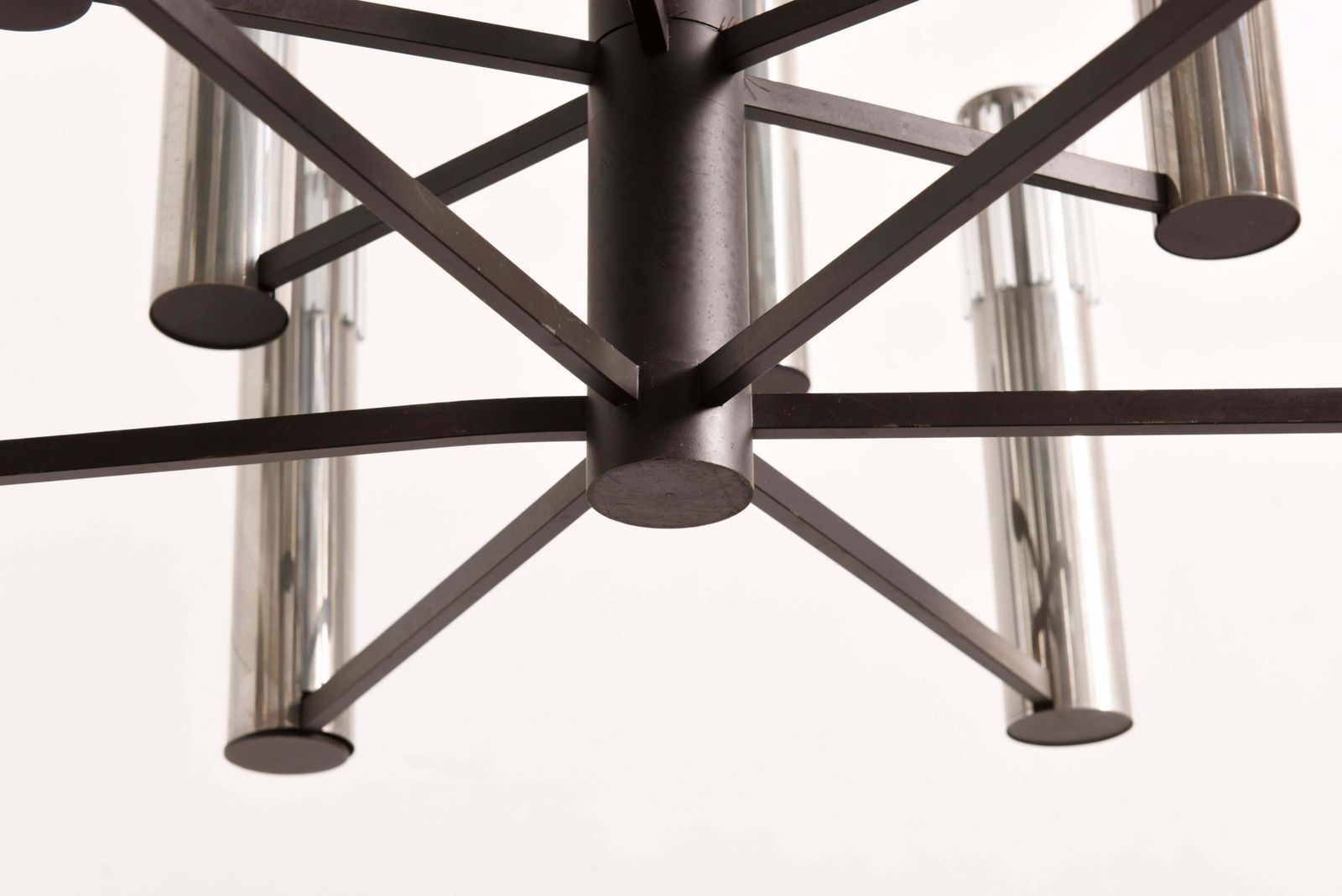 Chrome And Clear Glass Twelve Shade 1960s Chandelier By Schmahl And Schulz Germany photo 1634.32